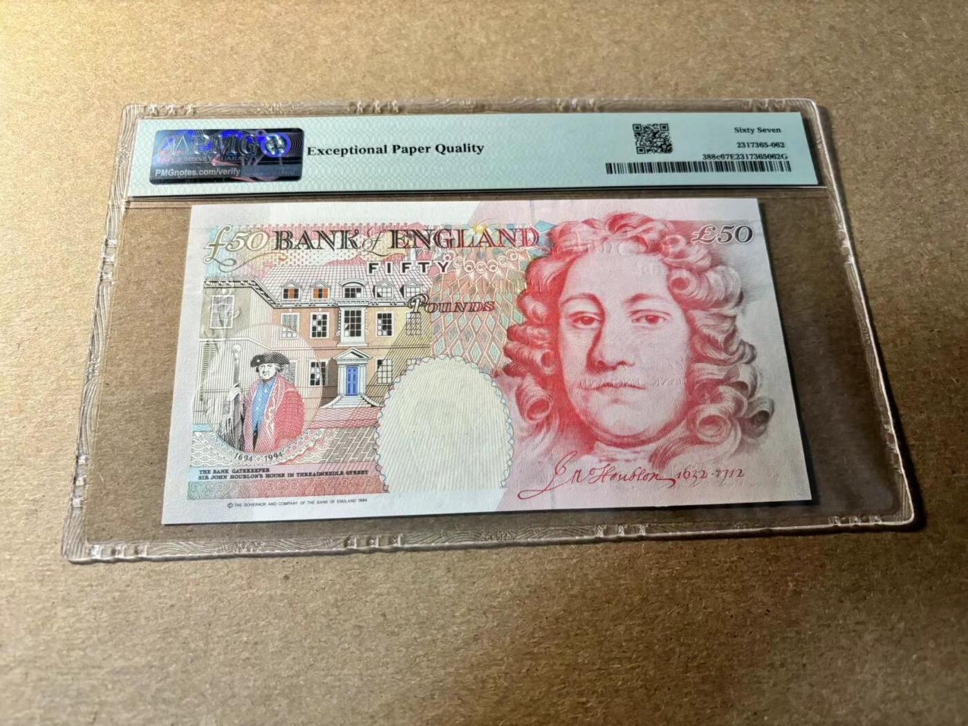 【Blue Auction】✨世界纸币精拍第530期【精】 英国 1994年50镑 PMG67EPQ 高分