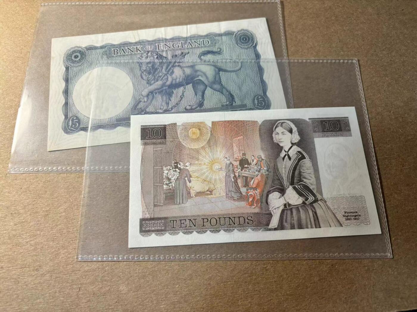 【Blue Auction】✨世界纸币精拍第530期【精】 【一组2张】英国 D序列10镑 UNC-&英国 B序列5镑 品相如图 