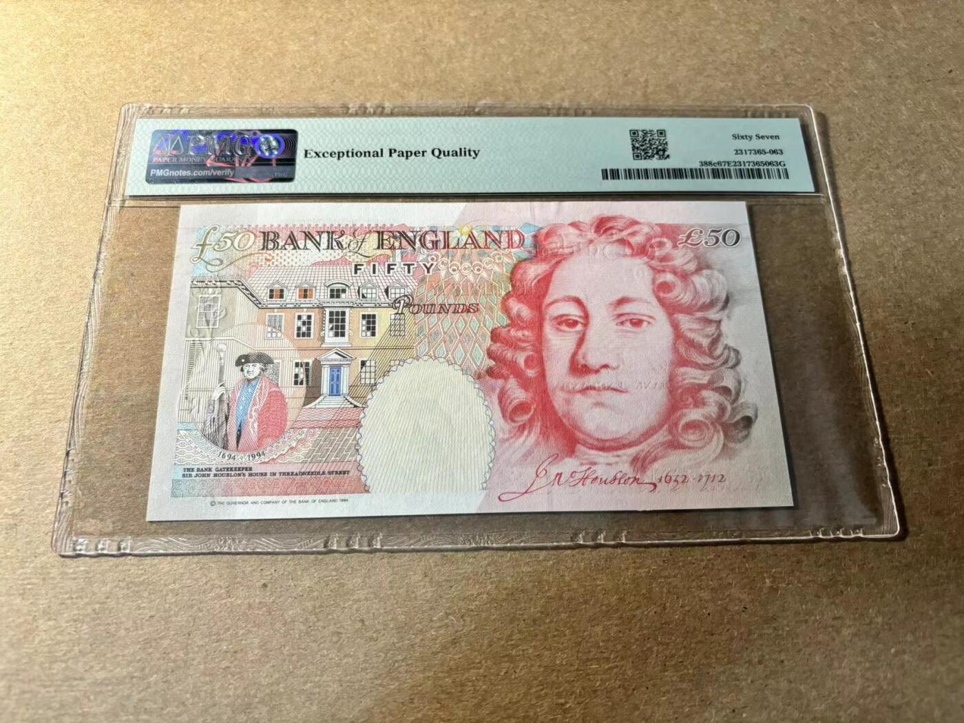 【Blue Auction】✨世界纸币精拍第530期【精】 英国 1994年50镑 PMG67EPQ 高分
