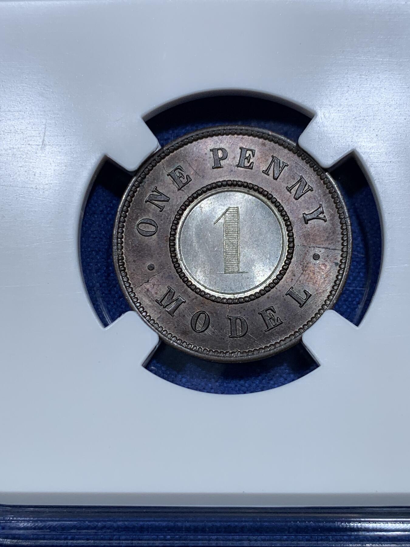 《竞宝斋》第299场- 周日，周一  2场连拍 （全场包邮） 英国1844年维多利亚双色便士 BU