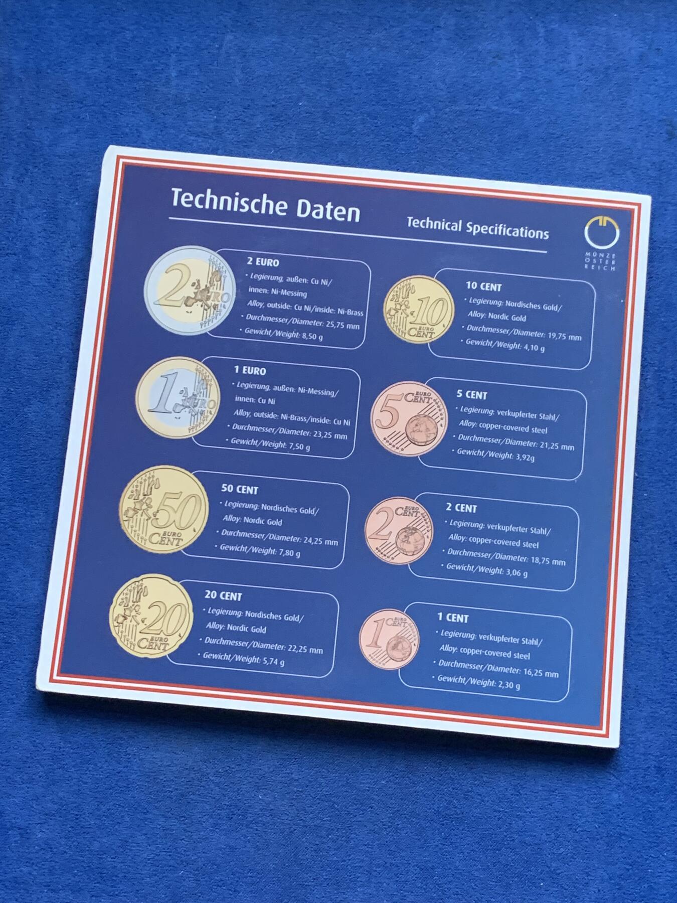 《竞宝斋》第299场- 周日，周一  2场连拍 （全场包邮） 2002年奥地利欧元套币