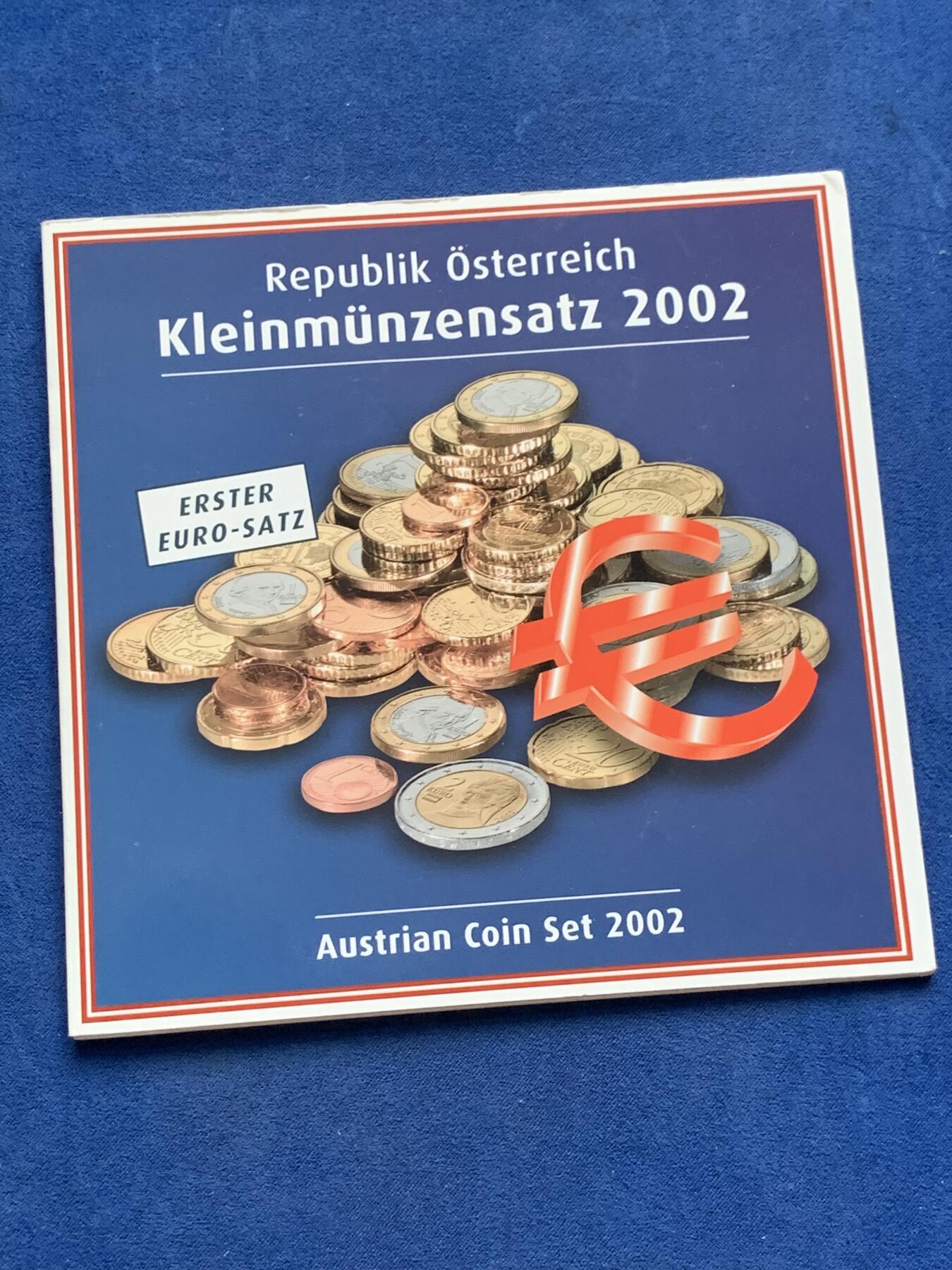 《竞宝斋》第299场- 周日，周一  2场连拍 （全场包邮） 2002年奥地利欧元套币