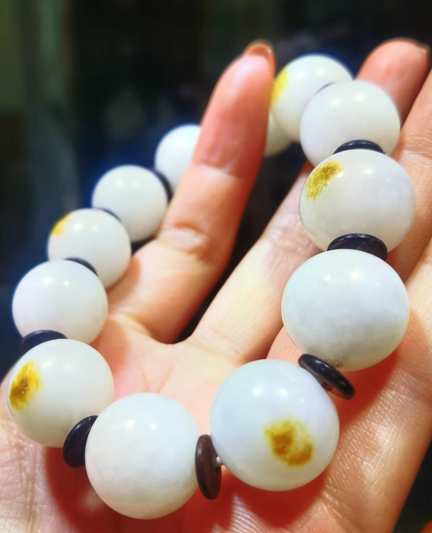 和田玉脂白级手串