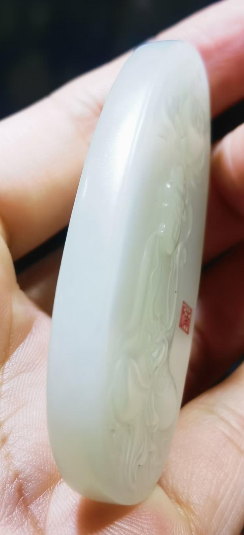和田白玉观音牌