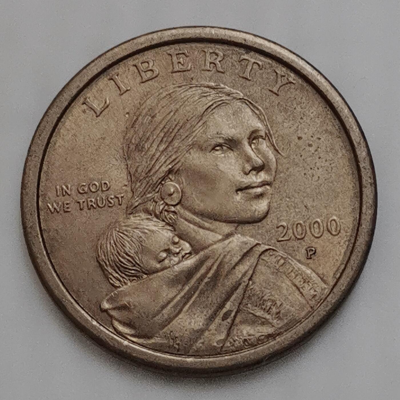 海外回流1元起拍小铺 各国钱币散币场 第15期 美国2000年萨卡加维亚1元硬币