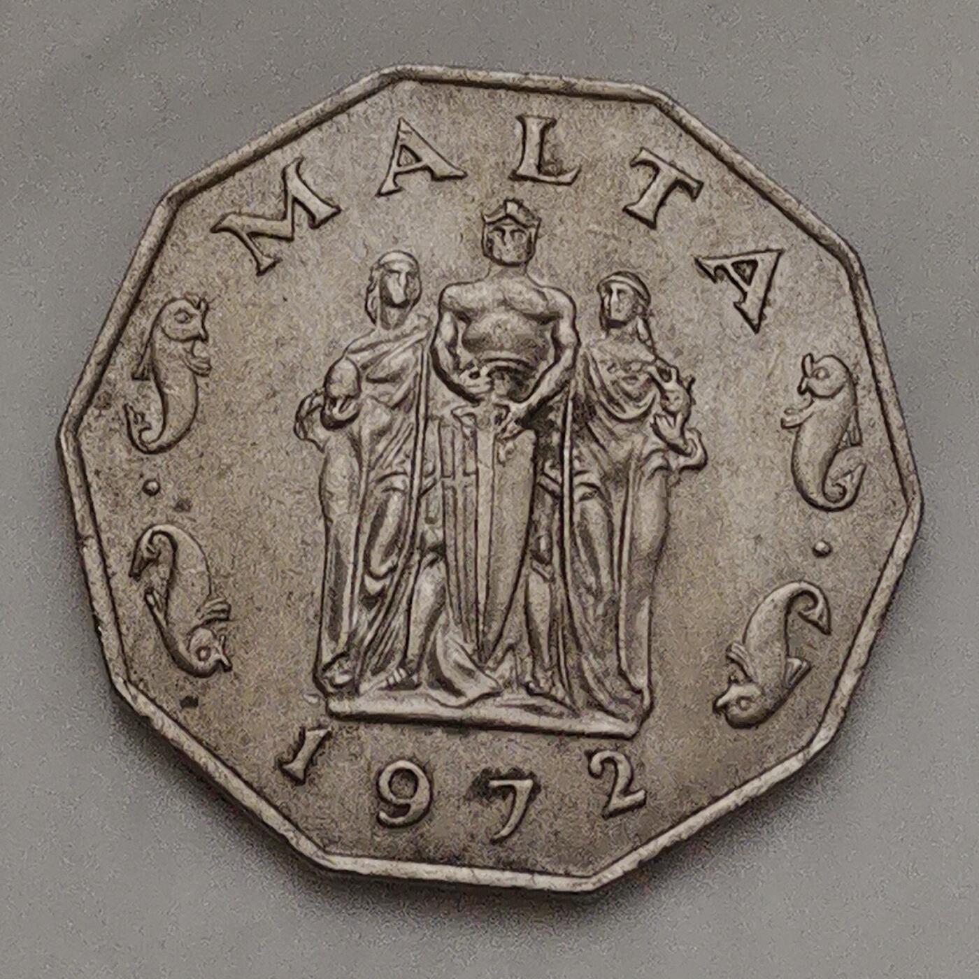 海外回流1元起拍小铺 各国钱币散币场 第15期 马耳他1972年50便士镍币