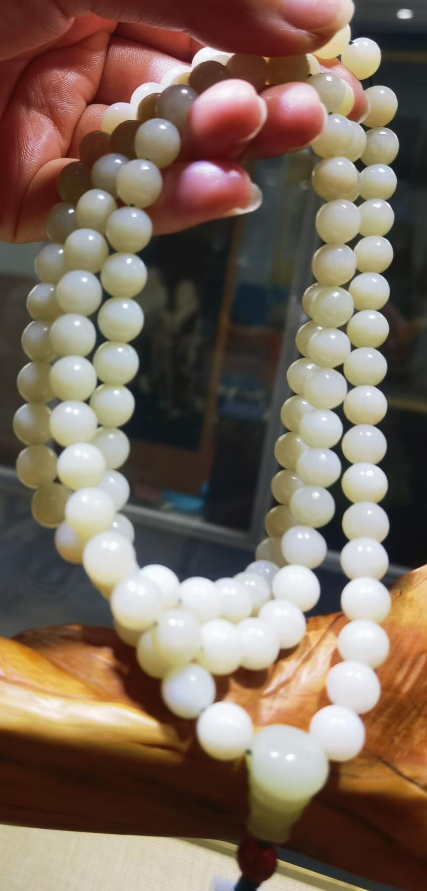 和田玉佛珠手串