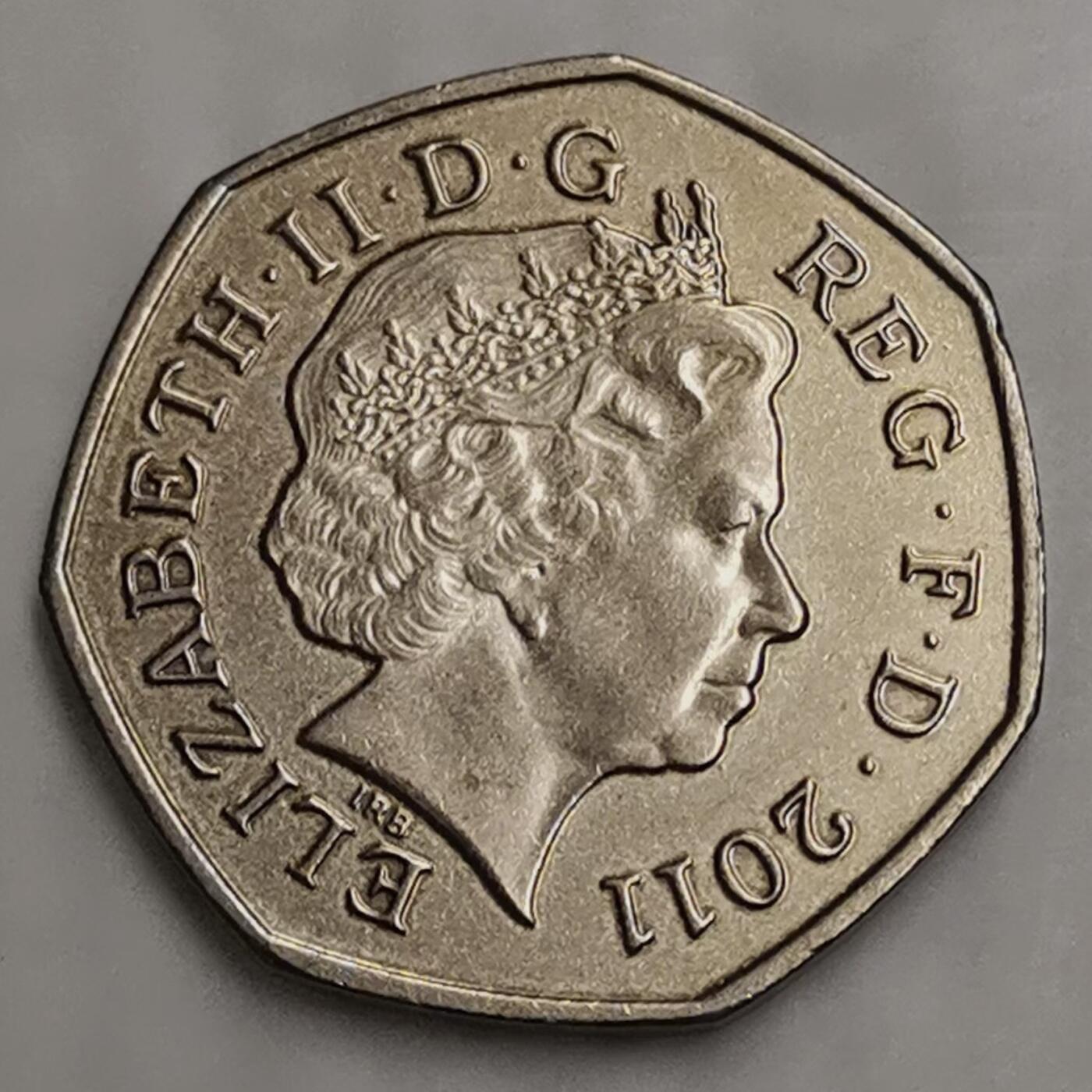 海外回流1元起拍小铺 各国钱币散币场 第15期 2011年英国伦敦奥运50便士纪念币 摔跤