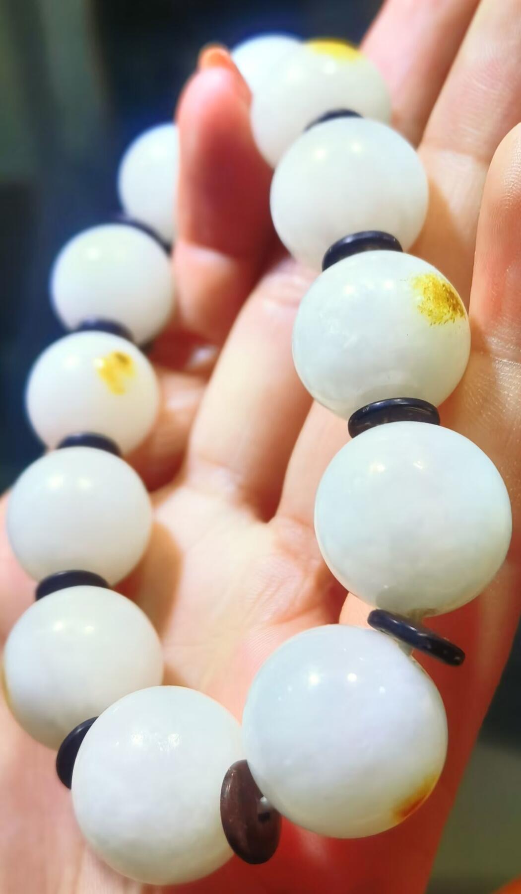 和田玉脂白级手串