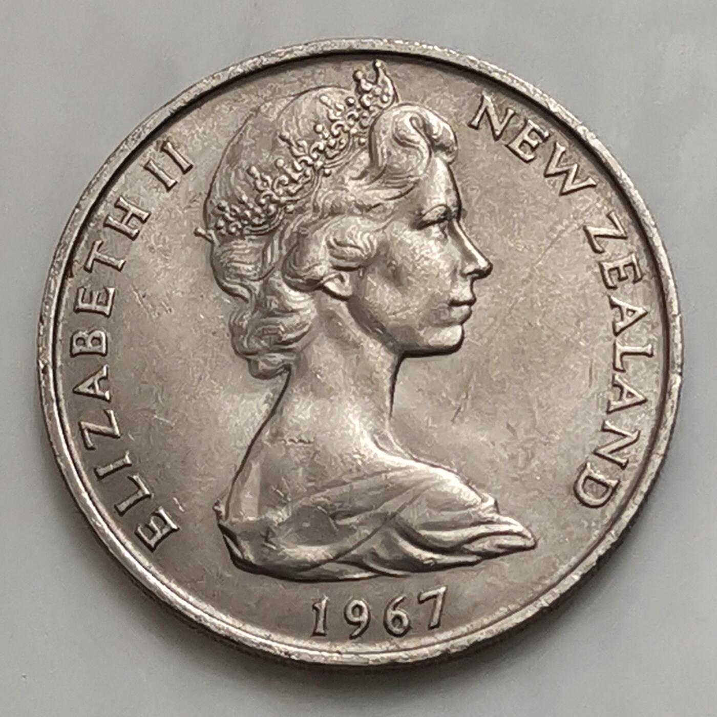 海外回流1元起拍小铺 各国钱币散币场 第15期 原光美品 新西兰1967年20分 几维鸟