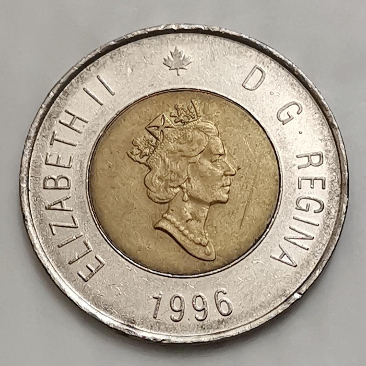 海外回流1元起拍小铺 各国钱币散币场 第15期 加拿大1996年北极熊2加元双金属纪念币