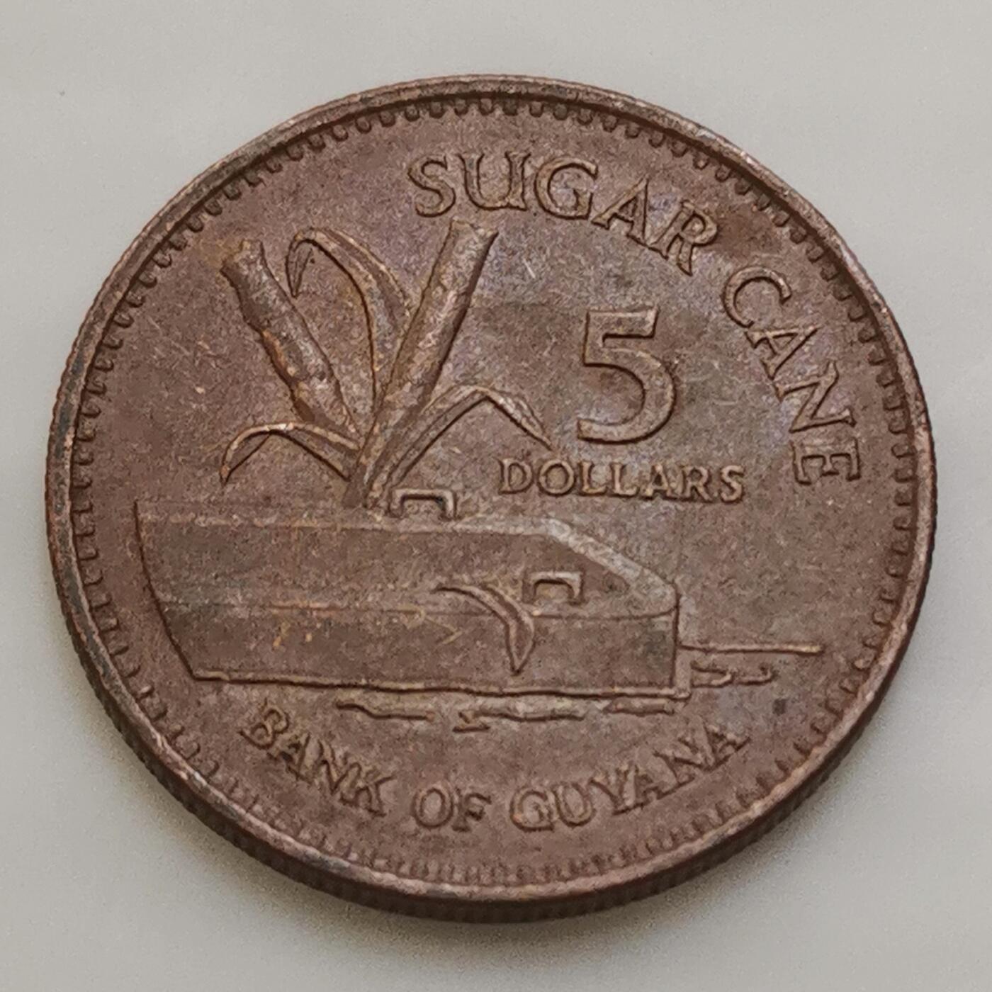 海外回流1元起拍小铺 各国钱币散币场 第15期 圭亚那1996年5元