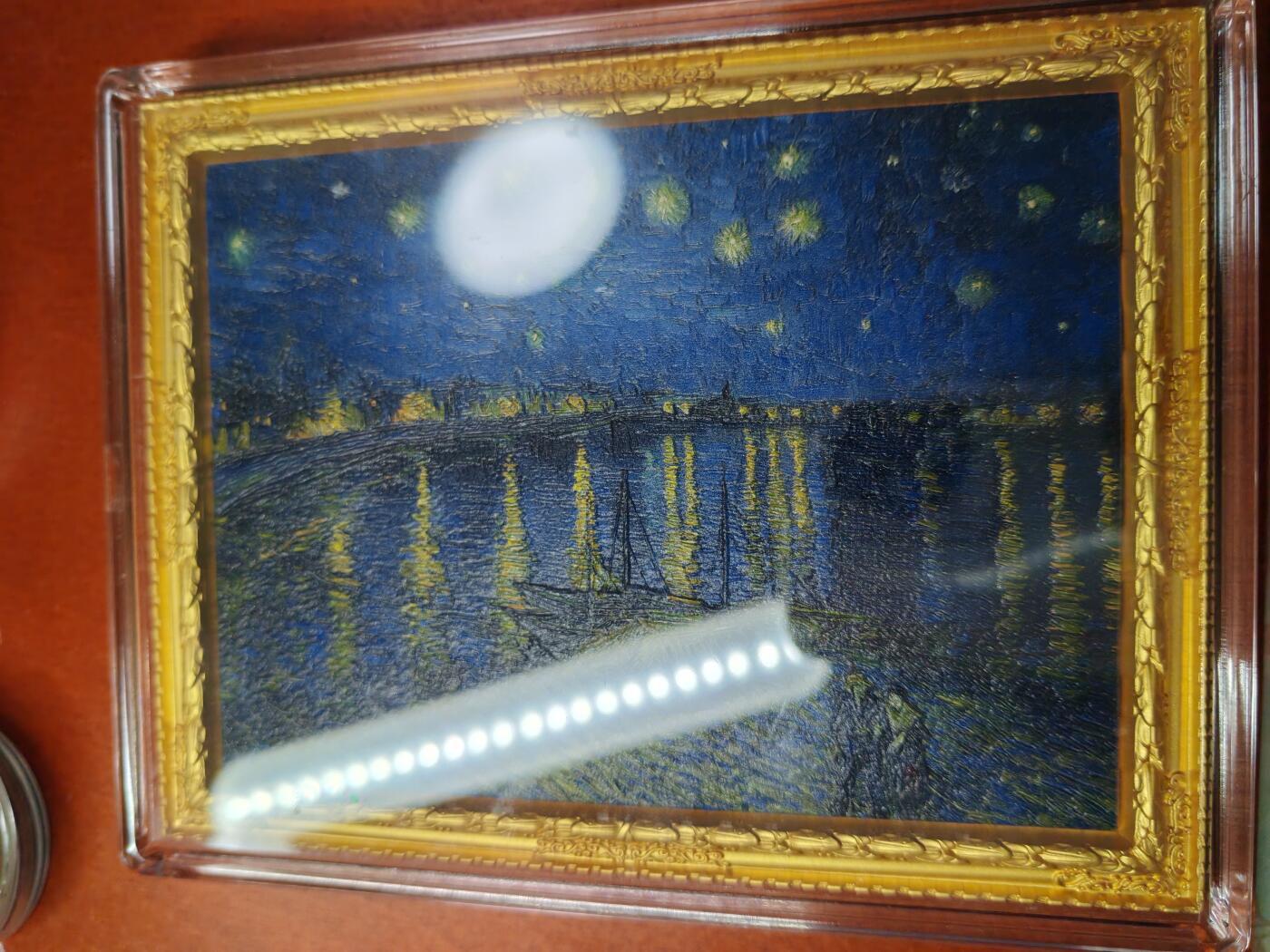 长老汇龙年精选第二十四场拍卖 2022乍得梵高名画《星空下的朗恩河》大型银币，2盎司999银，33.5盎司999铜，145X110MM，500枚