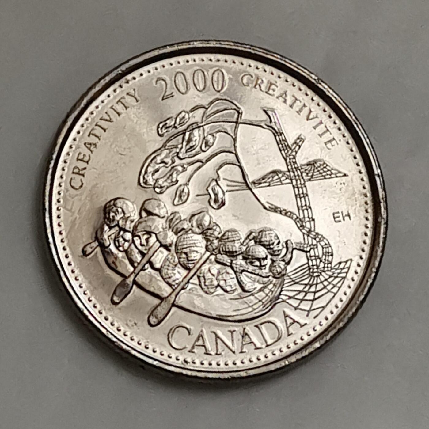 海外回流1元起拍小铺 各国钱币散币场 第15期 加拿大2000年25分纪念币