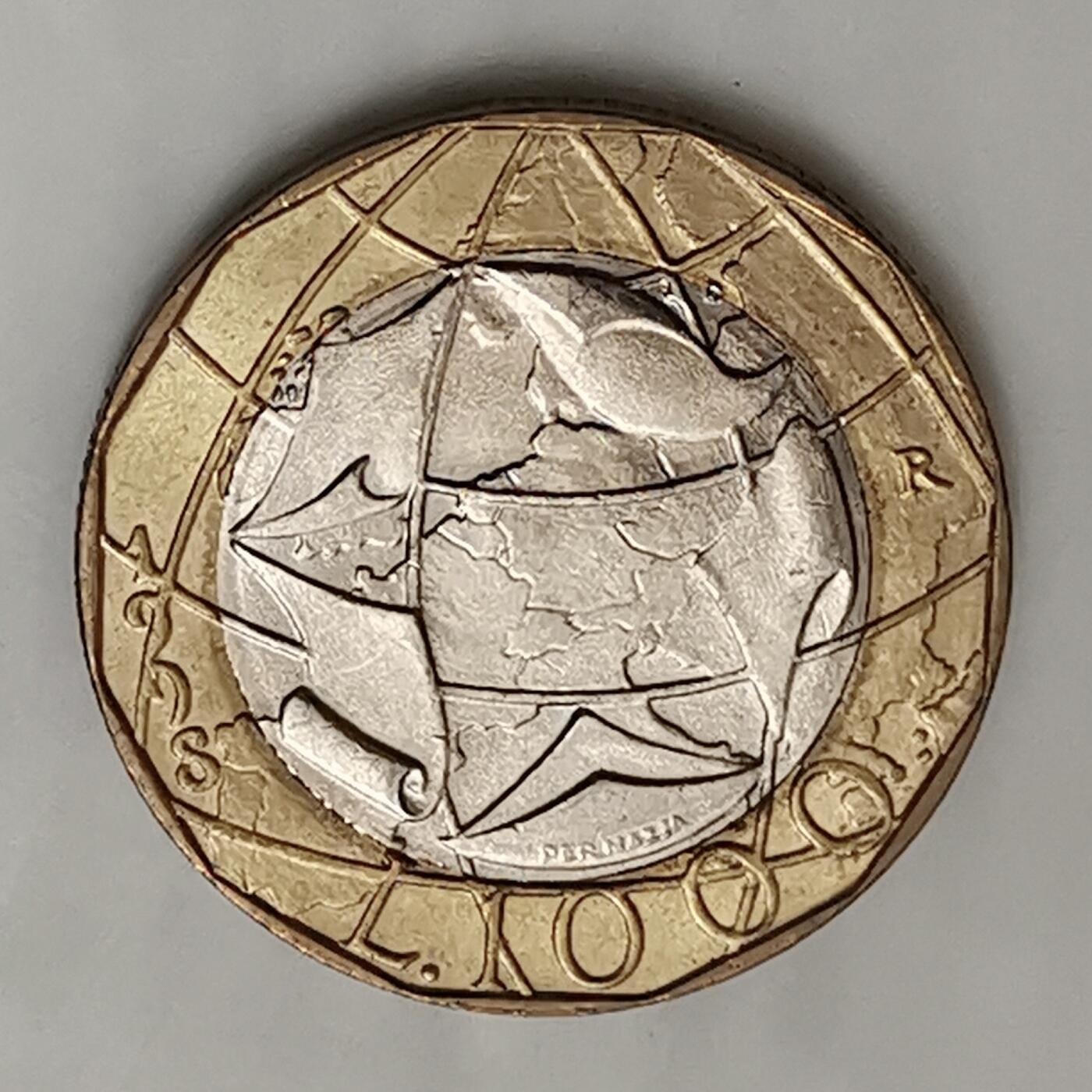 海外回流1元起拍小铺 各国钱币散币场 第15期 意大利1998年1000里拉双色币