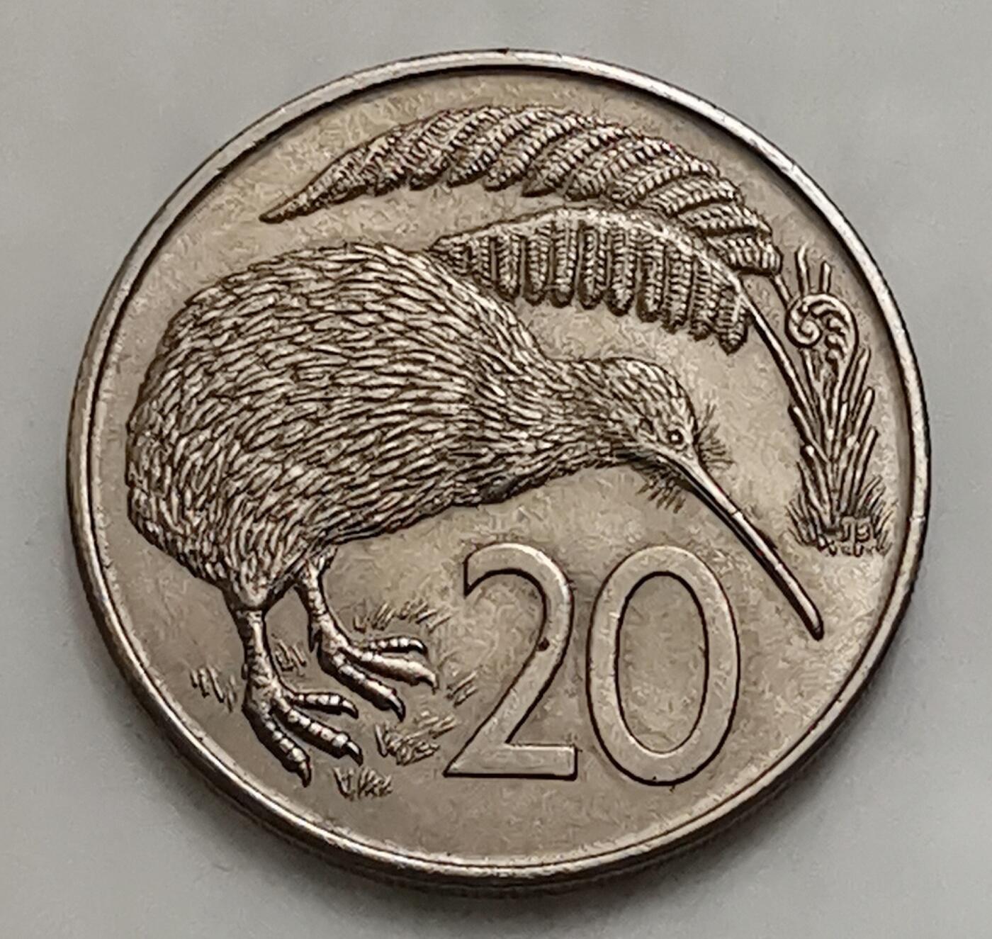 海外回流1元起拍小铺 各国钱币散币场 第15期 原光美品 新西兰1967年20分 几维鸟