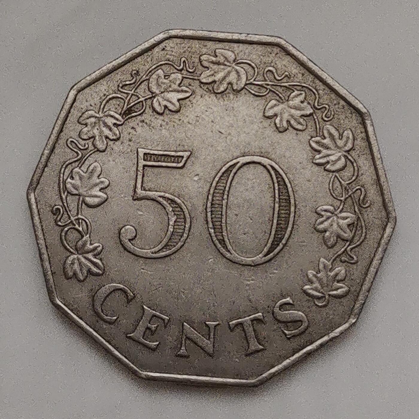 海外回流1元起拍小铺 各国钱币散币场 第15期 马耳他1972年50便士镍币