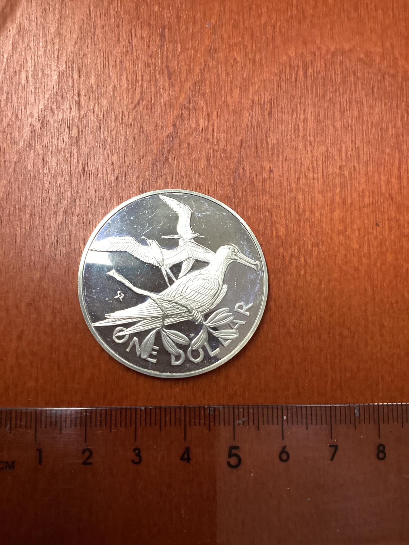 长老汇龙年精选第二十四场拍卖 1973英属维尔京群岛军舰鸟1元精制银币，首年版