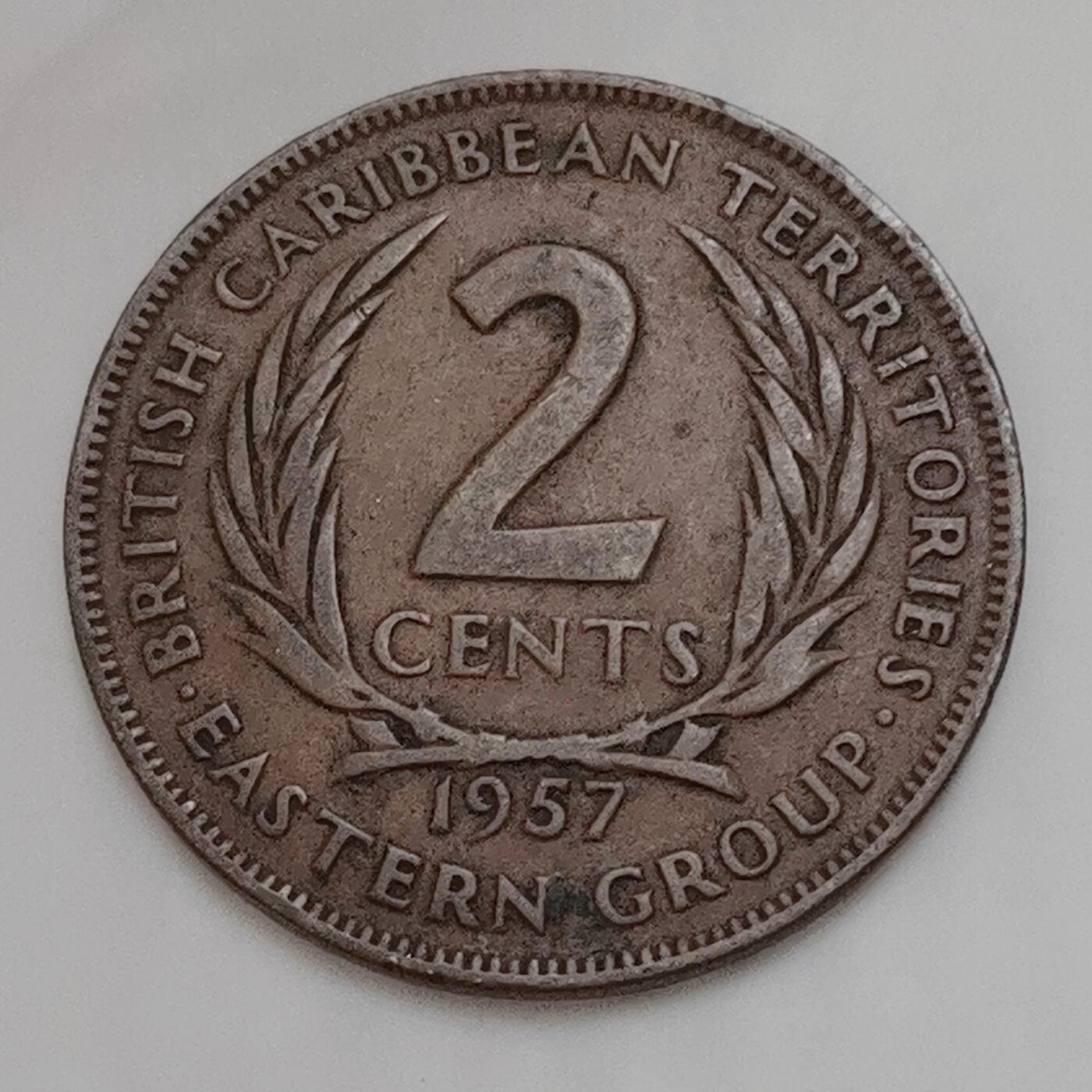 海外回流1元起拍小铺 各国钱币散币场 第15期 东加勒比1957年2分大铜币