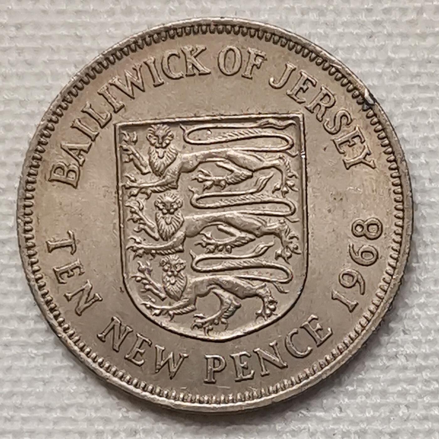 海外回流1元起拍小铺 各国钱币散币场 第15期 英属泽西岛1968年10便士