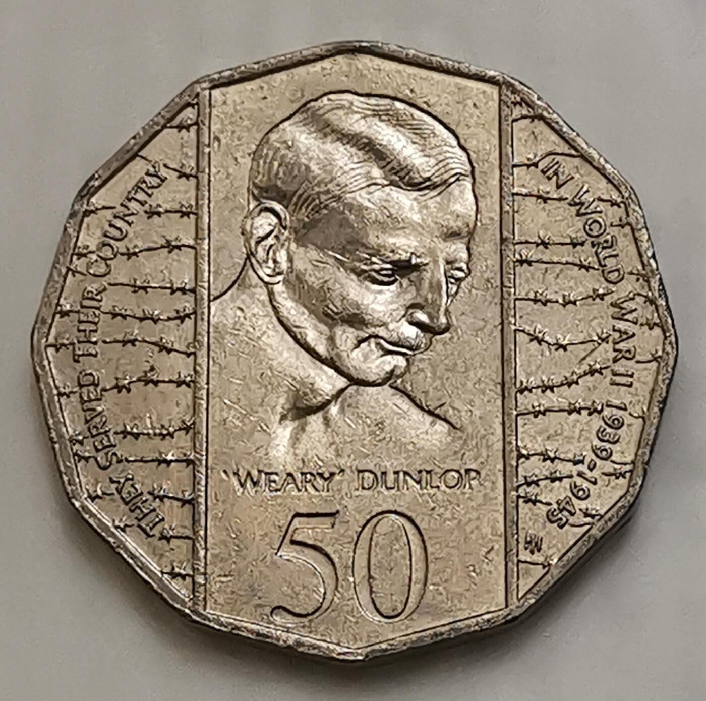 海外回流1元起拍小铺 各国钱币散币场 第15期 澳大利亚1995年二战终结50周年50分纪念币