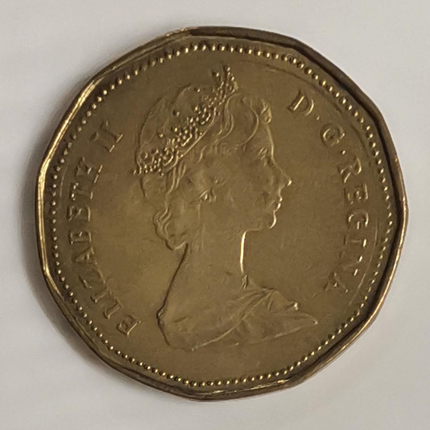 海外回流1元起拍小铺 各国钱币散币场 第15期 加拿大1987年1元铜币 低冠青年伊丽莎白女王潜鸟