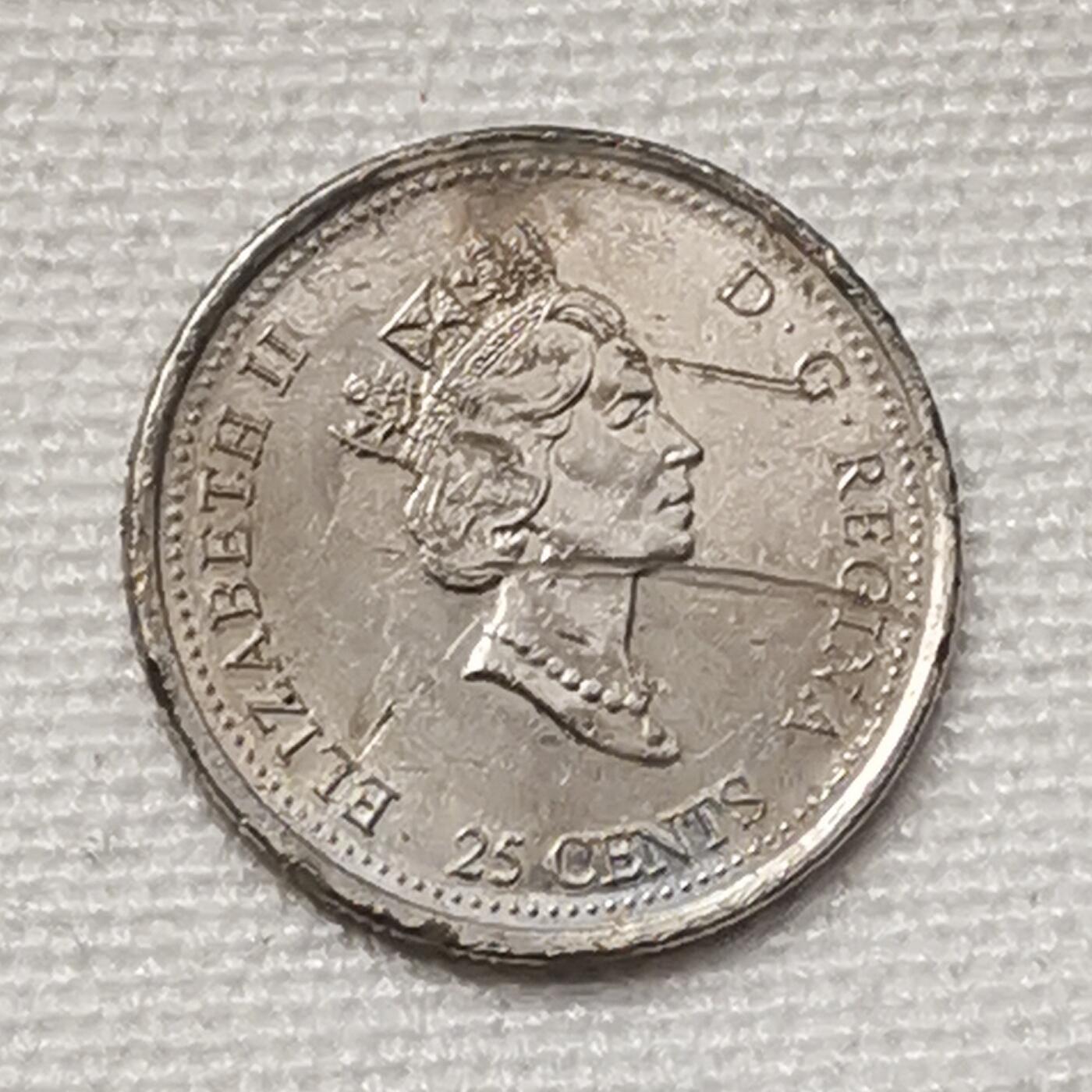 海外回流1元起拍小铺 各国钱币散币场 第15期 加拿大2000年迎接千禧年25分纪念币