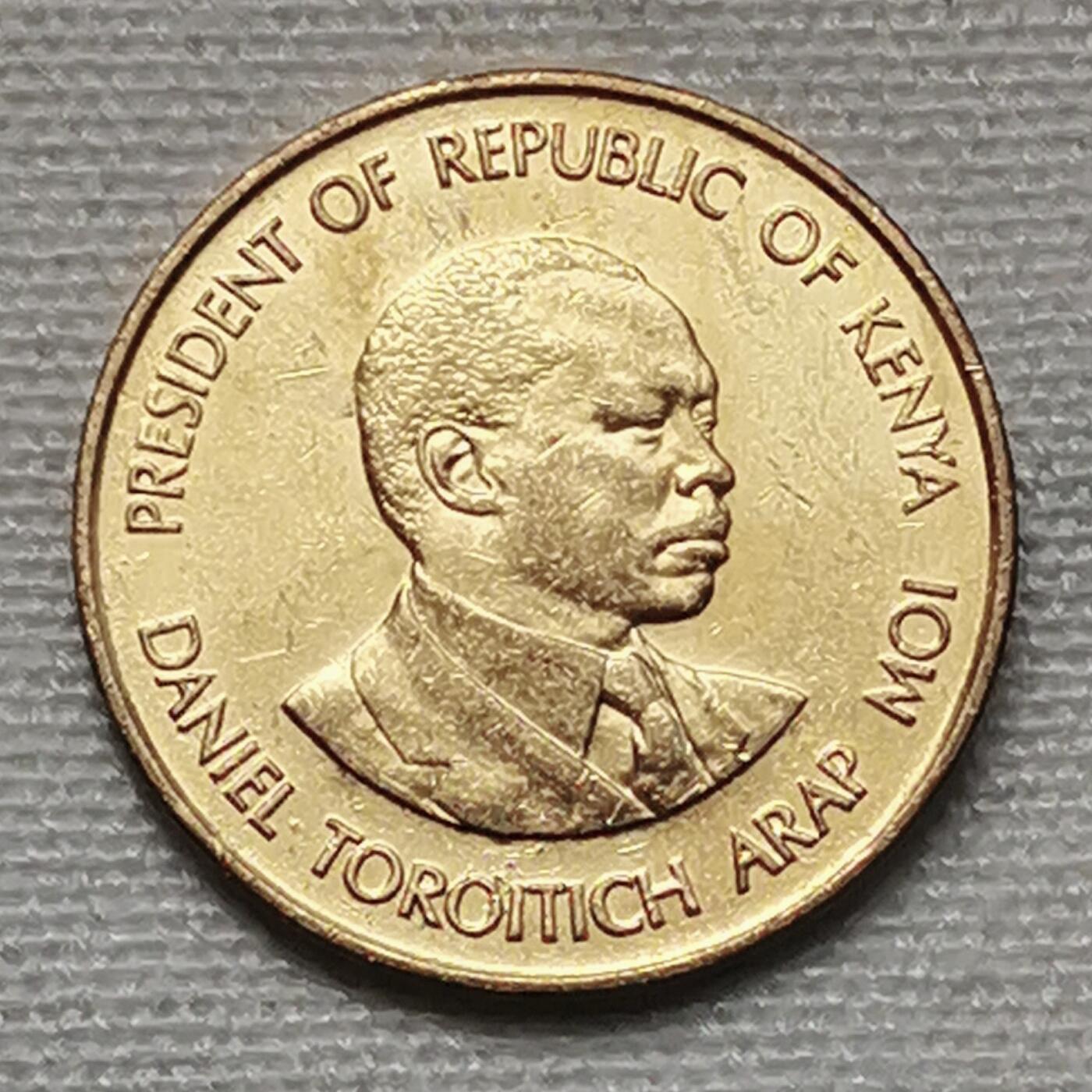 海外回流1元起拍小铺 各国钱币散币场 第15期 肯尼亚1991年莫伊总统10分大铜币