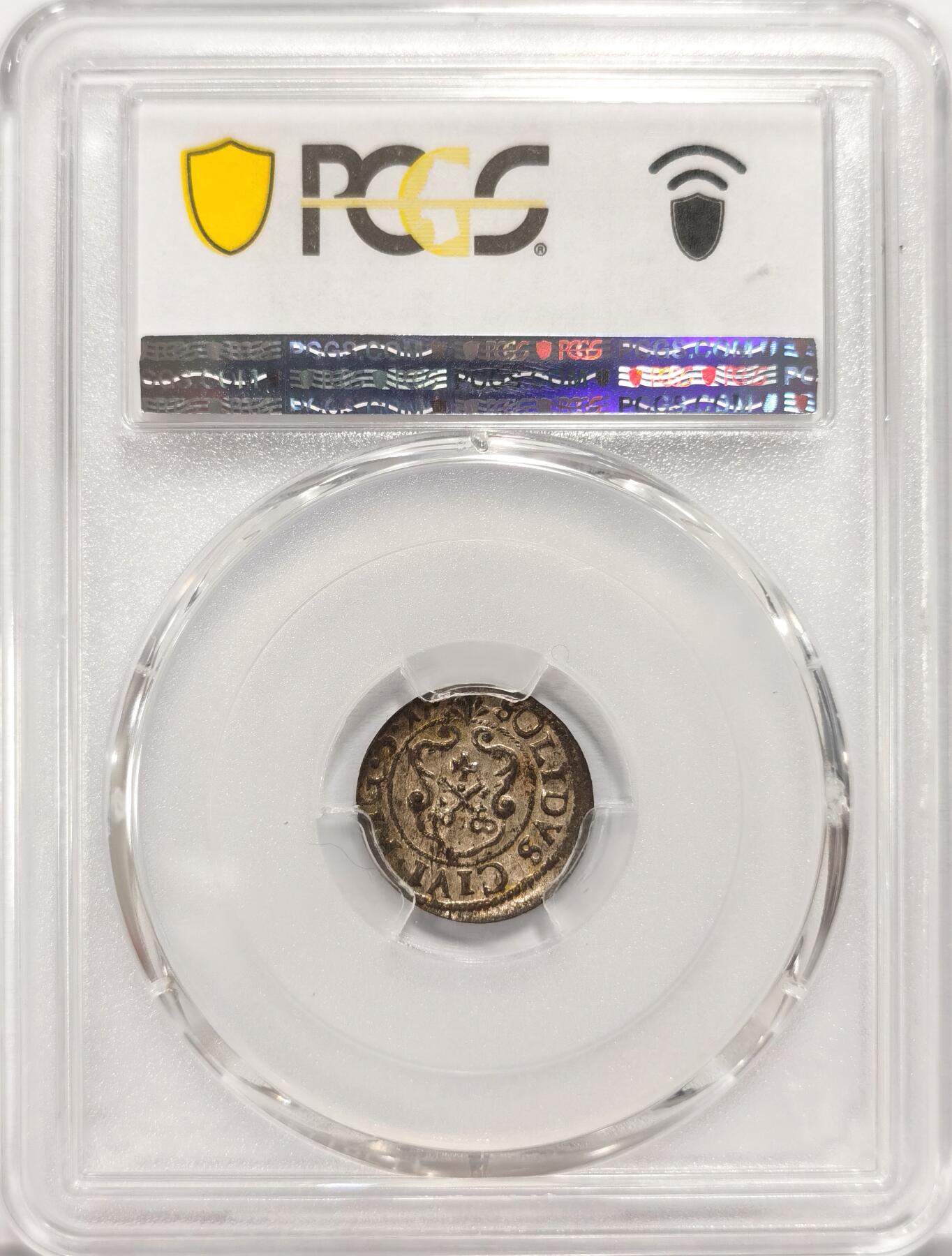 博洋堂“长夏未央”8月精品专场暨第089期（全场包邮） PCGS MS64 利沃尼亚（里加）1647-54年1苏勒德斯银币，稀见品种，PCGS冠军分