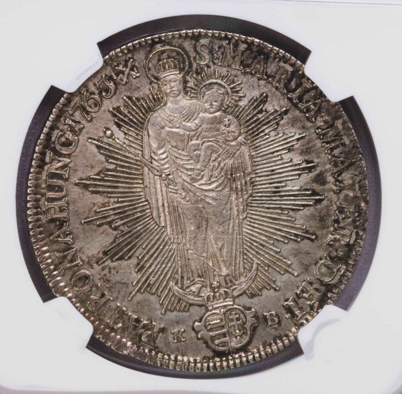 NGC-MS63 1763匈牙利玛丽亚特蕾西圣母泰勒 亚军罕见