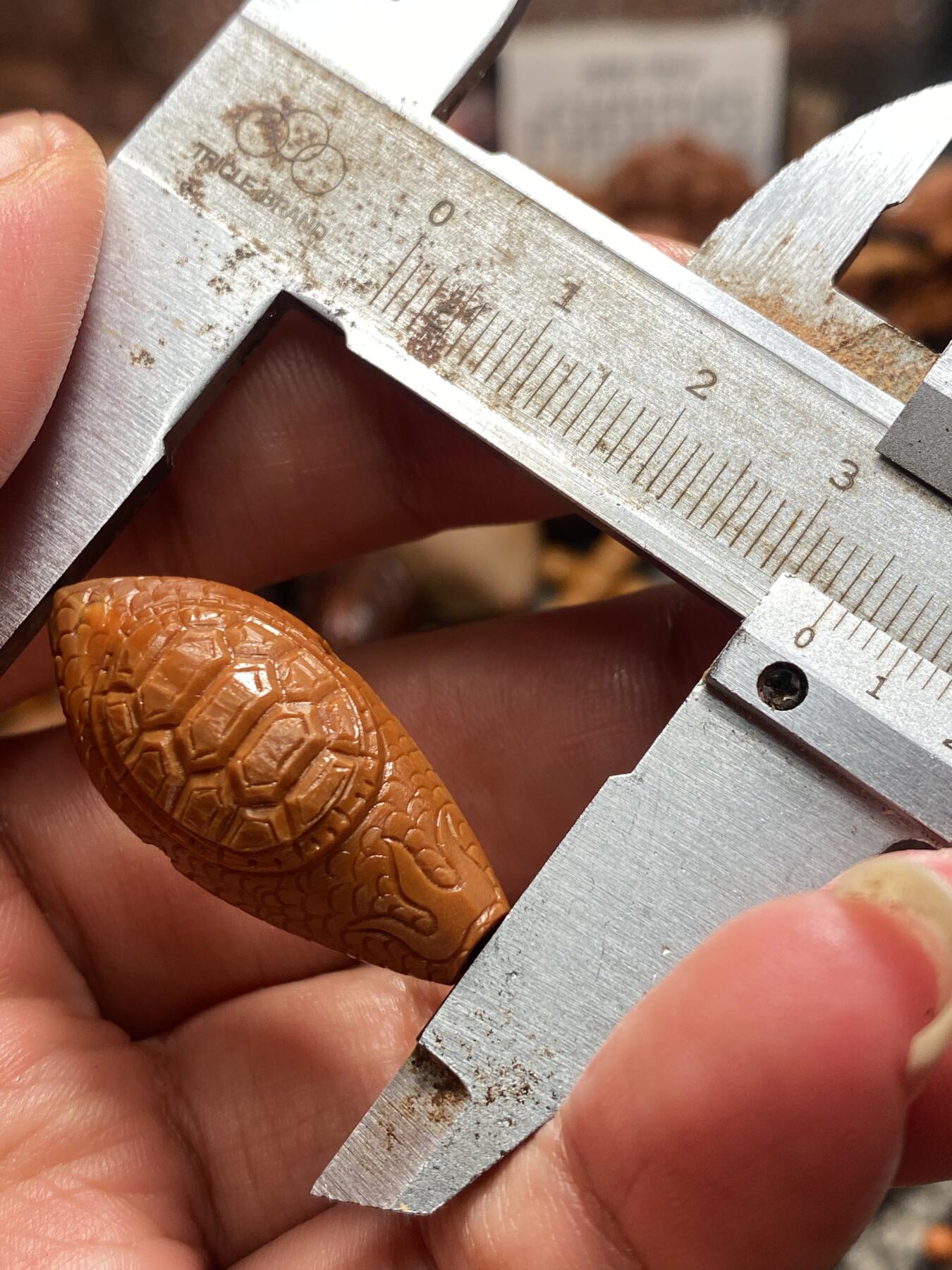 苏工核雕放漏价 苏工核雕二花老梅林核手工富甲三通，老籽市场极罕见，喜欢的来，尺寸1。6x3。39可搭任何串串