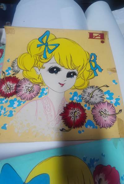 早期老手绢画稿彩色原稿四幅 早期老手绢画稿彩色原稿四幅