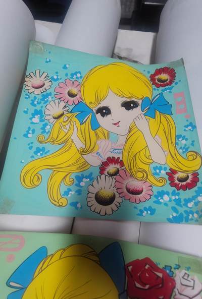 早期老手绢画稿彩色原稿四幅 早期老手绢画稿彩色原稿四幅