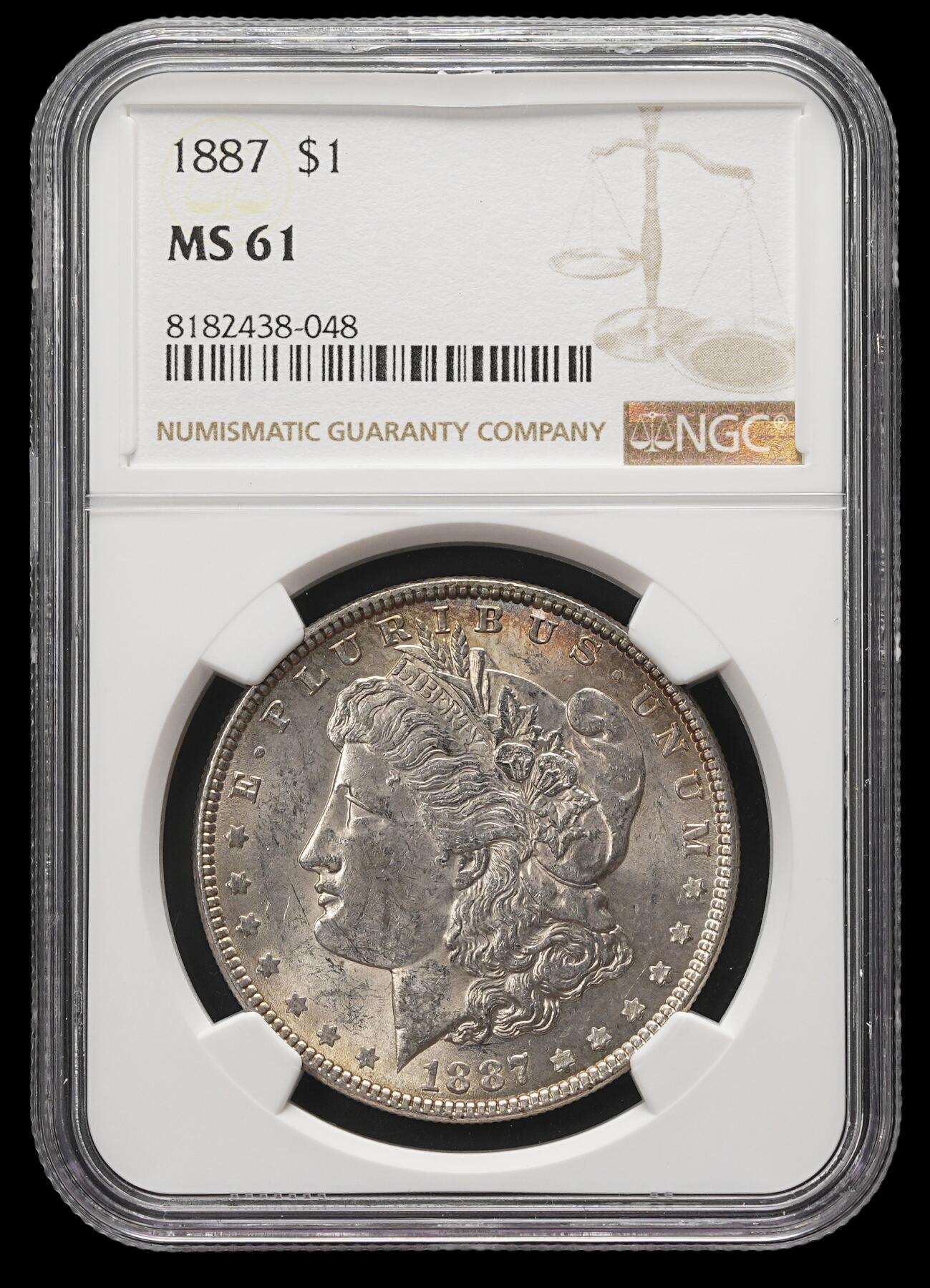 修遠堂世界钱币第三十七期 全场包邮 NGC MS61 1887年摩根大银币