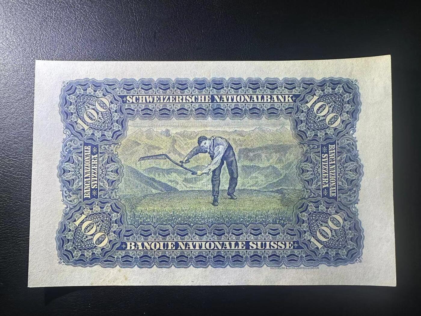 【Blue Auction】✨世界纸币精拍第532期【精】 【无47】瑞士 1943年100法郎 AU品相 少见 