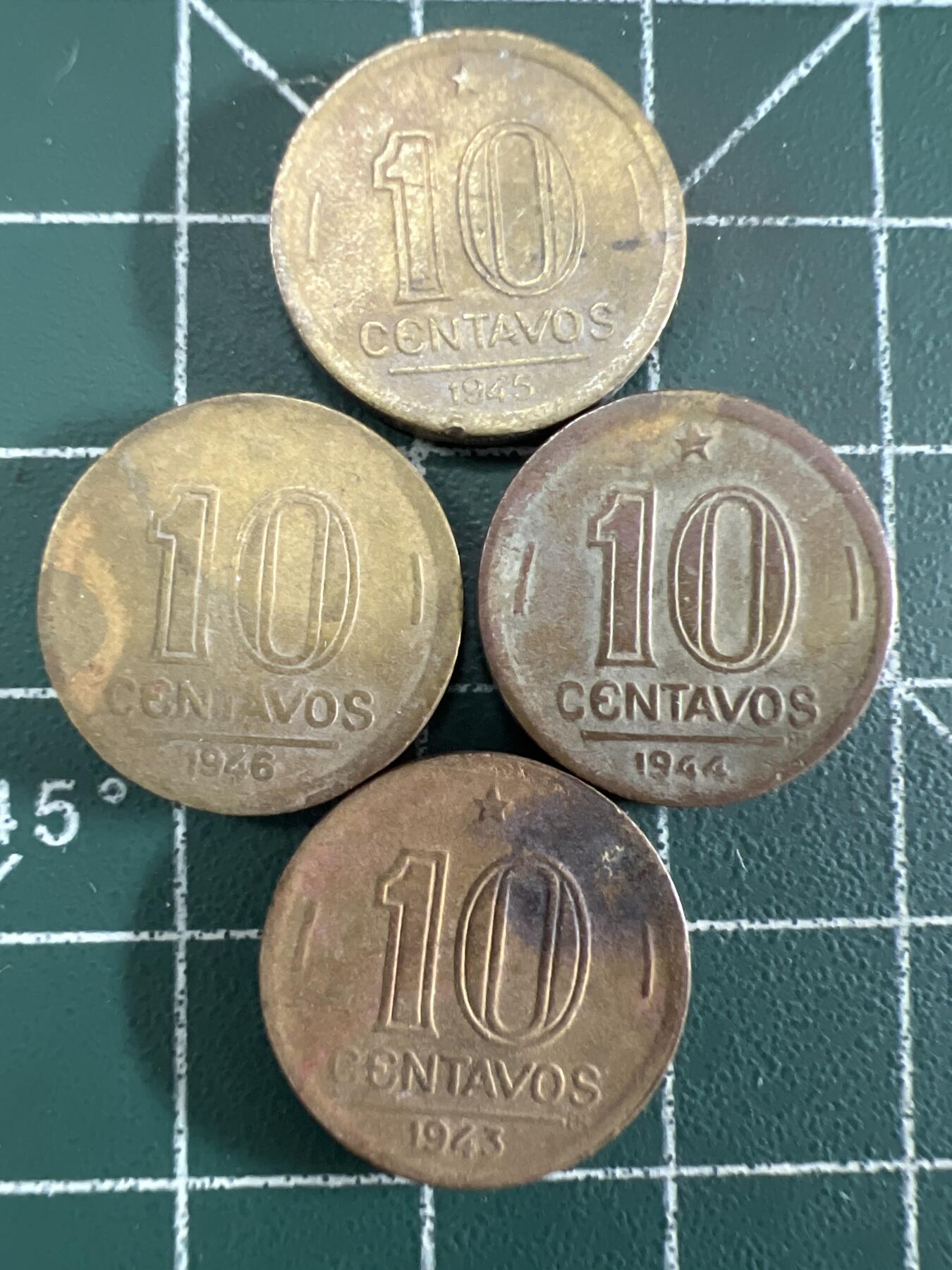 第686期 硬币专场 （无押金，捡漏，全场50包邮，偏远地区除外，接收代拍业务，本店十天发一次货） 巴西10分  4枚