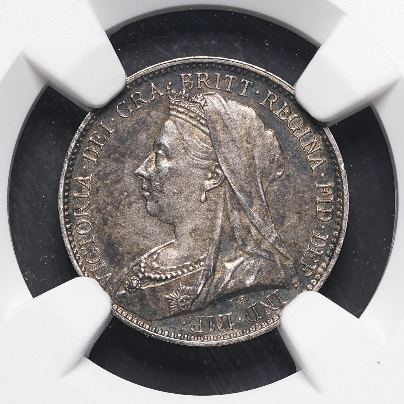 修遠堂世界钱币第三十七期 全场包邮 重包浆 NGC MS62 1894年英国4便士濯足银币