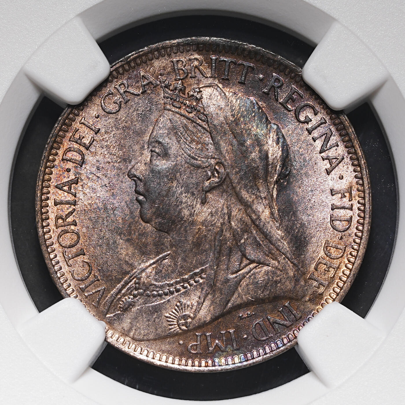 修遠堂世界钱币第三十七期 全场包邮 NGC MS64RB 1900年英国1/2便士铜币