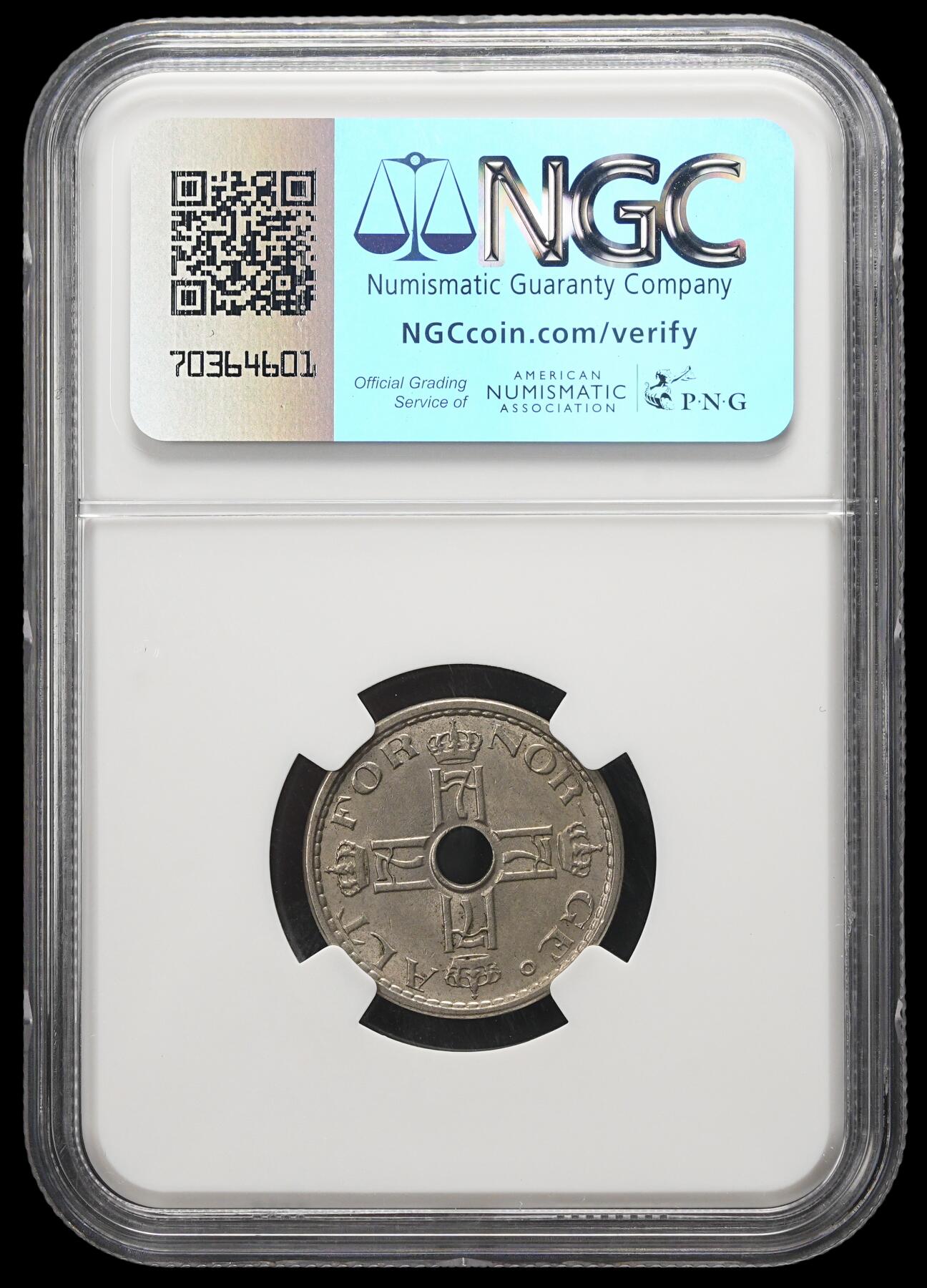 修遠堂世界钱币第三十七期 全场包邮 NGC MS64 1940年挪威50欧尔 