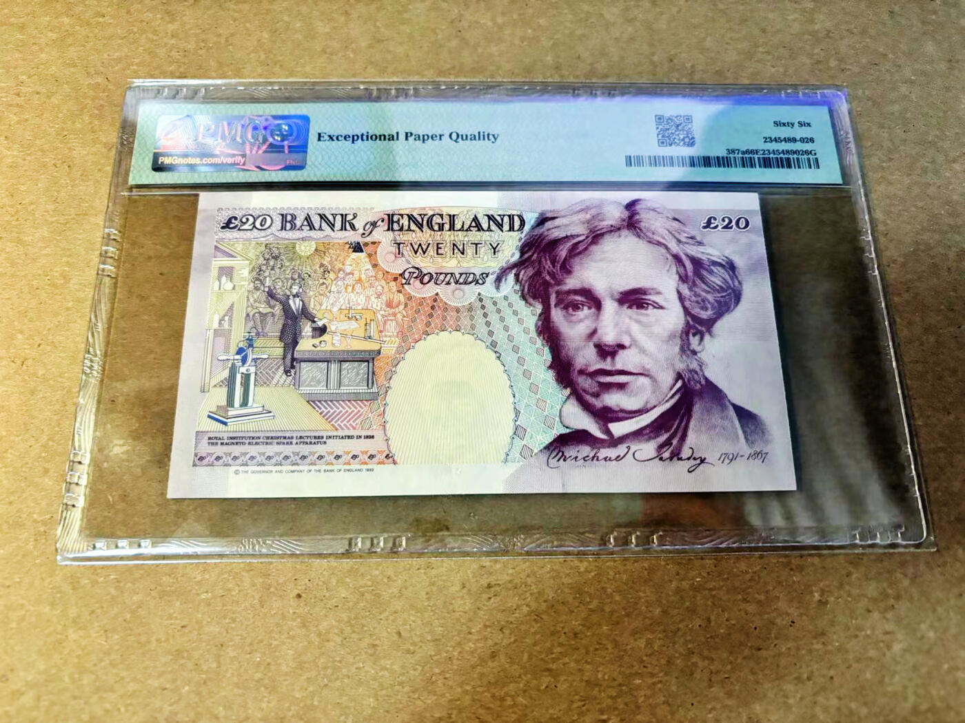 【Blue Auction】✨世界纸币精拍第532期【精】 【88尾】英国 1993年20镑 PMG66EPQ 