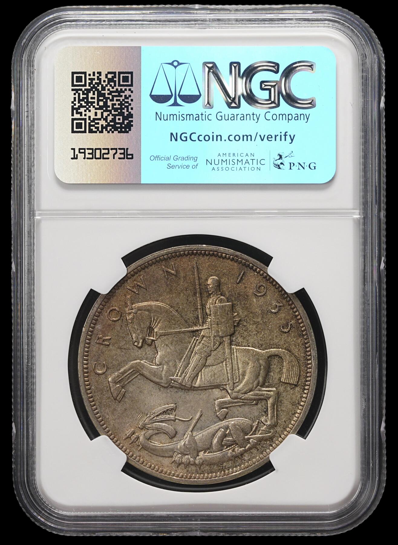 修遠堂世界钱币第三十七期 全场包邮 NGC MS64 1935年英国马剑克朗大银币