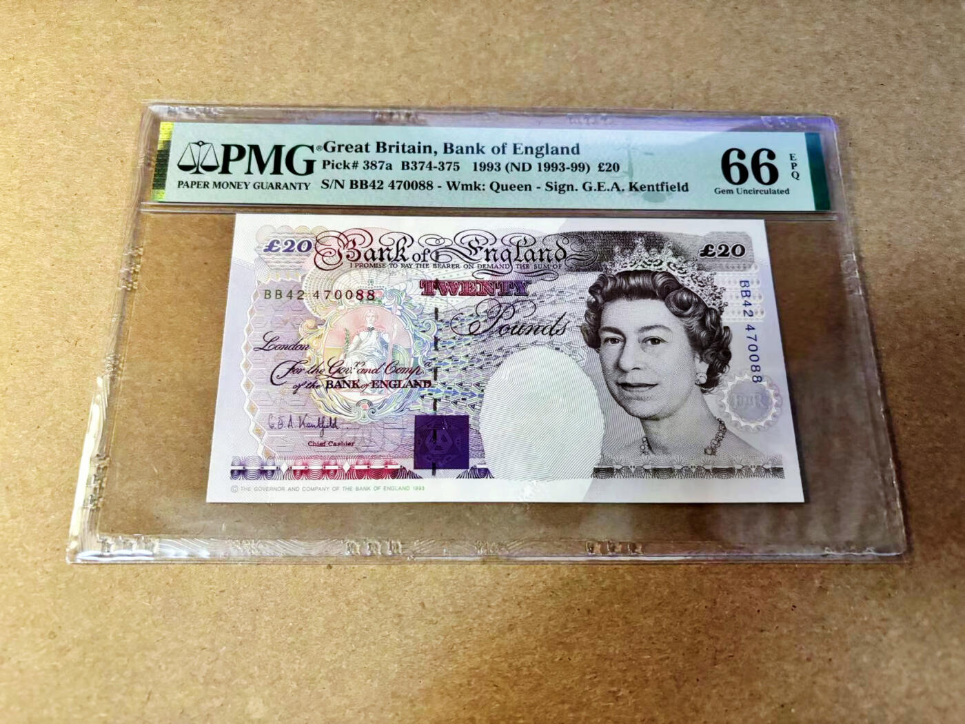 【Blue Auction】✨世界纸币精拍第532期【精】 【88尾】英国 1993年20镑 PMG66EPQ 