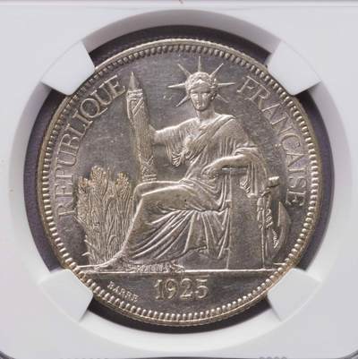 NGC-MS61 1925A印支坐洋大银币原光 - NGC-MS61 1925A印支坐洋大银币原光