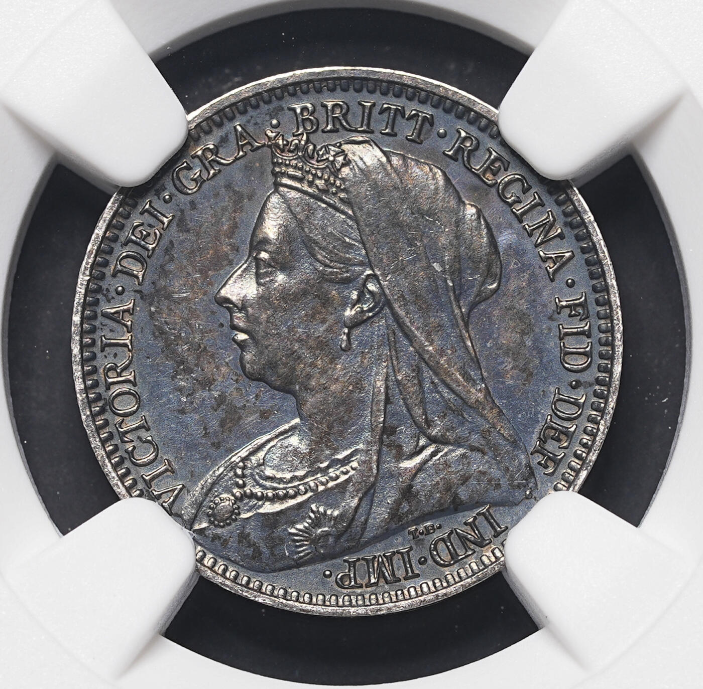 修遠堂世界钱币第三十七期 全场包邮 重包浆 NGC MS63 1894年英国3便士濯足银币