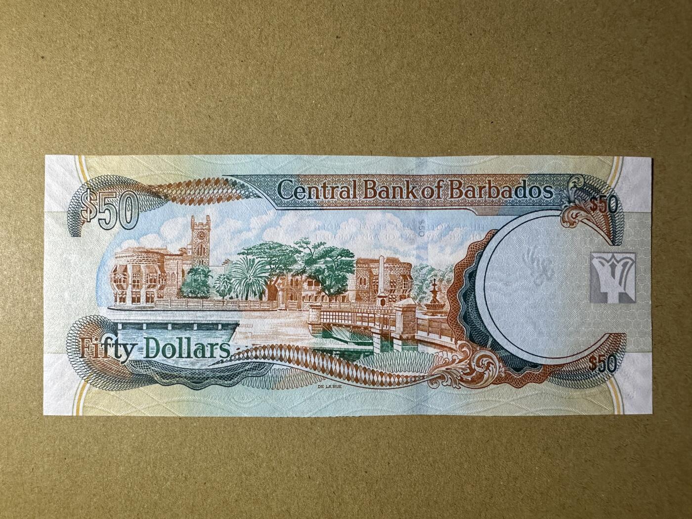 《张总收藏》164期-周日外币超精品 巴巴多斯50元 UNC 2007年 独立后第一任总理埃罗尔·巴罗