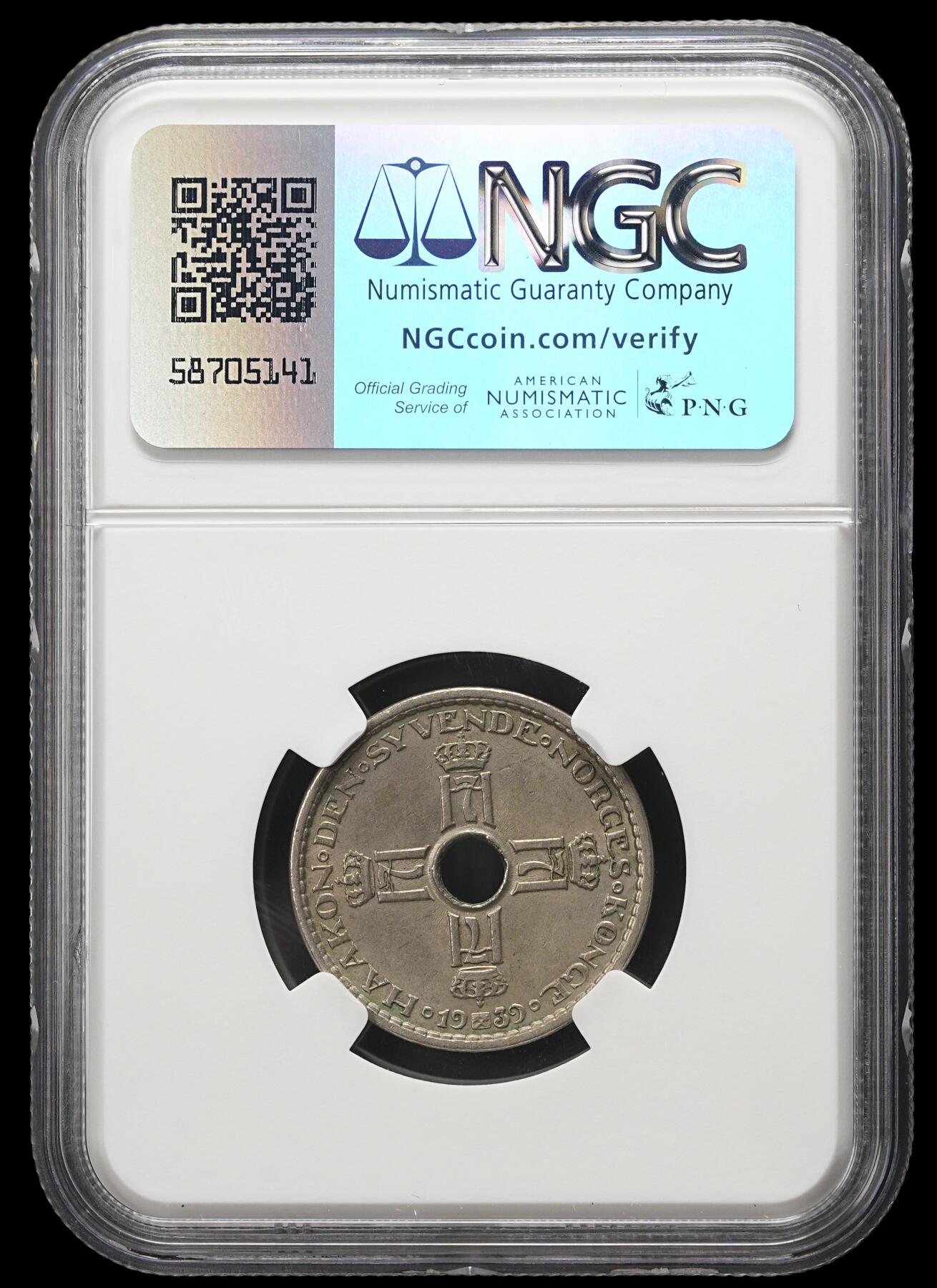 修遠堂世界钱币第三十七期 全场包邮 NGC MS63 1939年挪威1克朗 少见年份 书价100美金