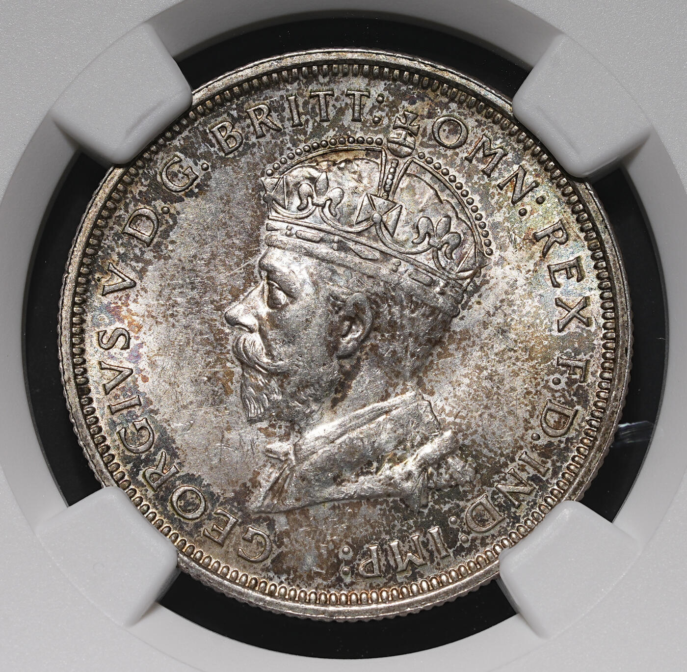 修遠堂世界钱币第三十七期 全场包邮 NGC MS63 1927年澳大利亚议会大厦纪念1佛罗林银币 五彩包浆