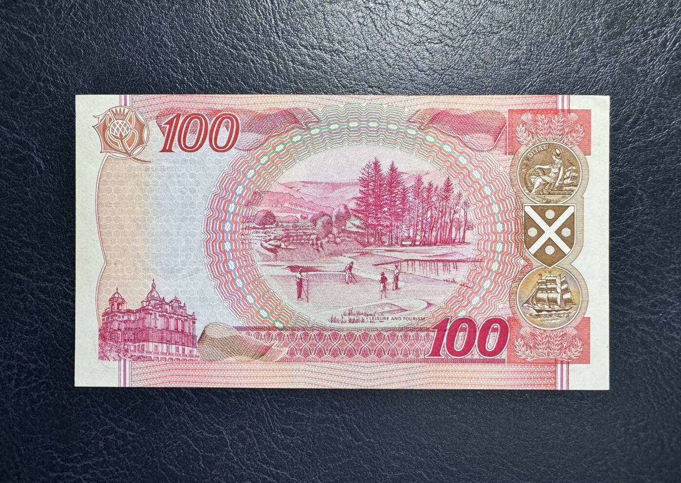 收藏联盟Quantum Auction 第371期拍卖  苏格兰银行1997年100镑纪念钞首发AA冠 品相UNC- 细节如图
