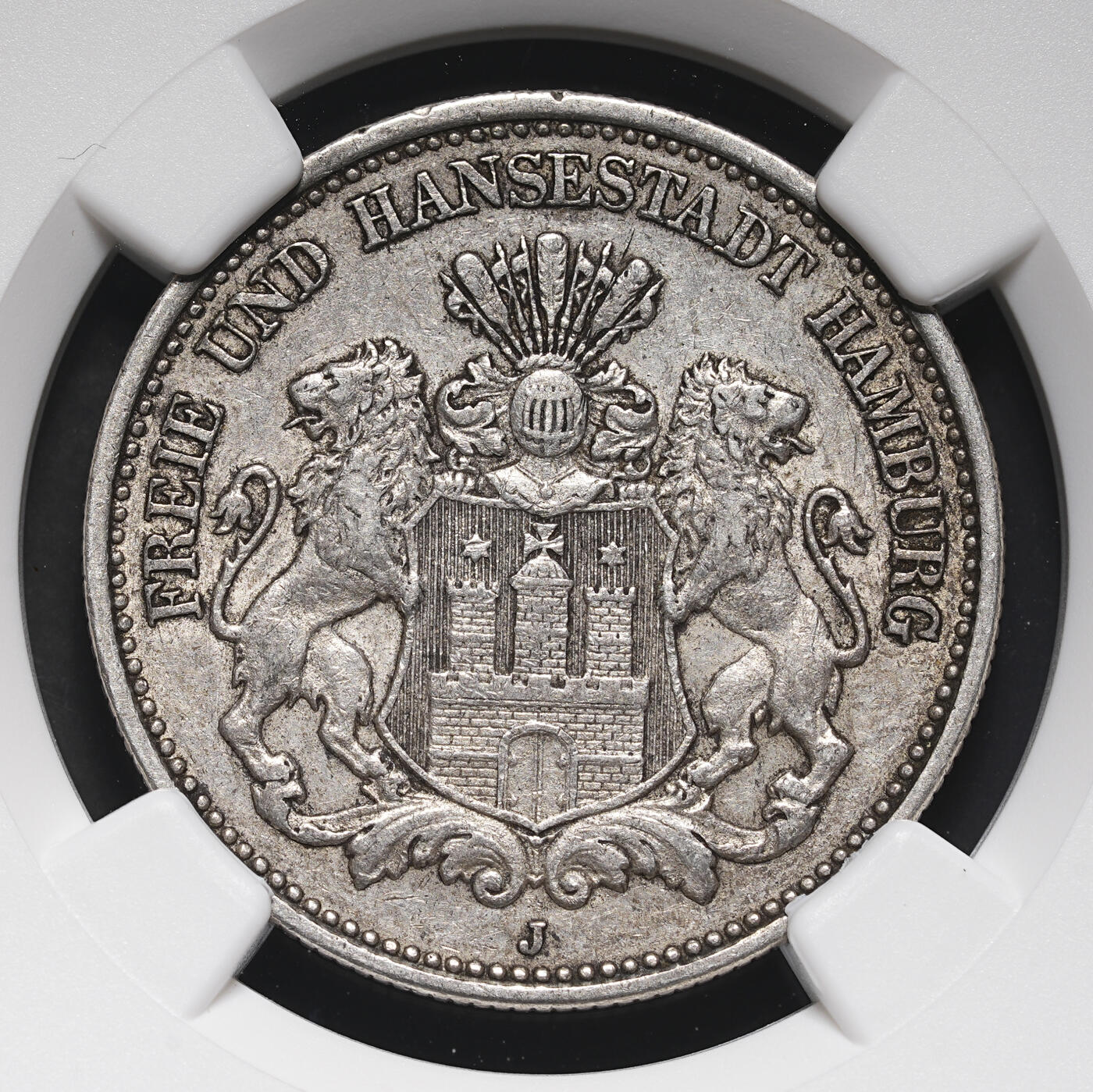 修遠堂世界钱币第三十七期 全场包邮 NGC AU50 1907年汉堡2马克银币