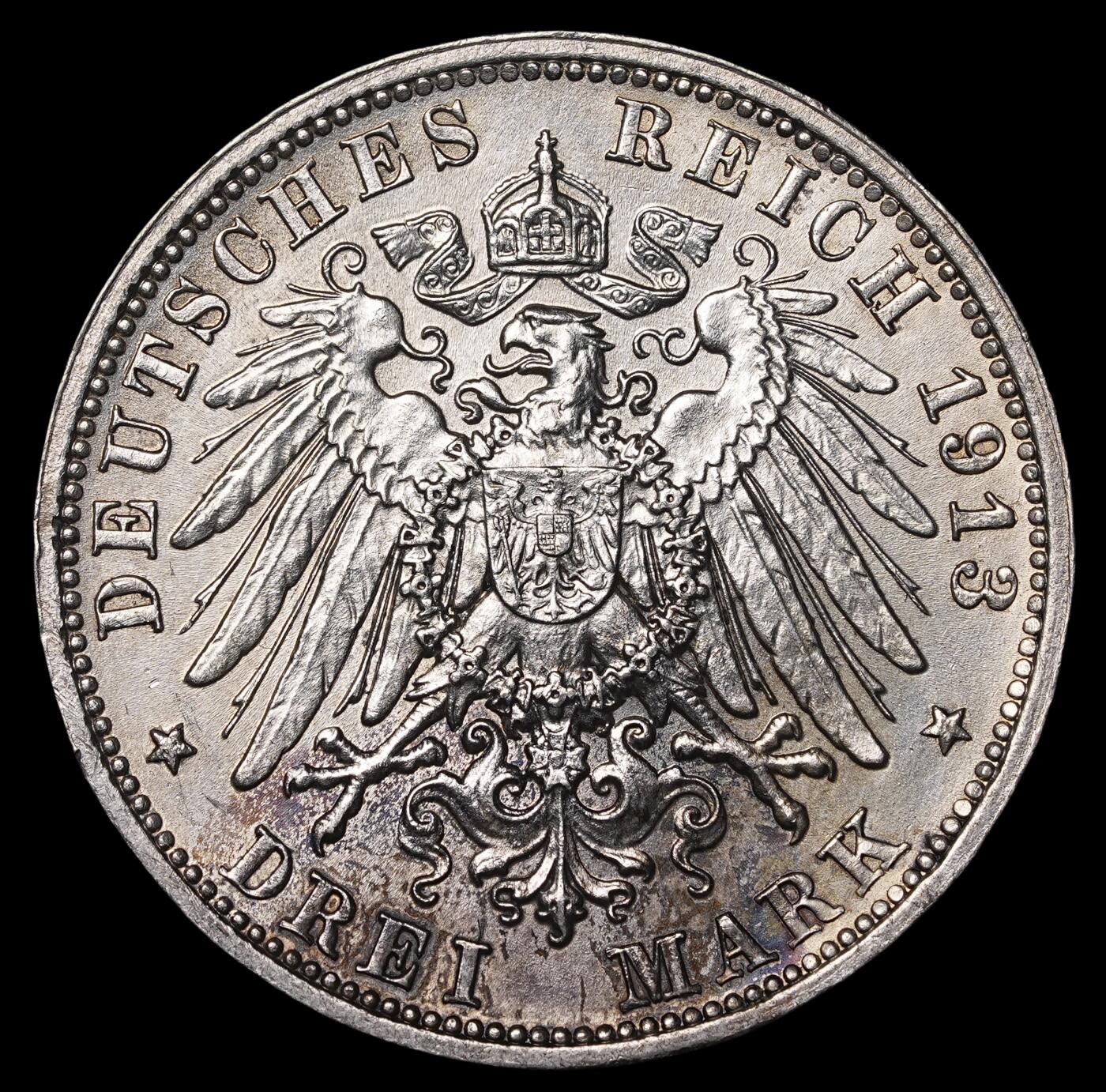 修遠堂世界钱币第三十七期 全场包邮 1913年萨克森-莱比锡战役百年纪念3马克银币